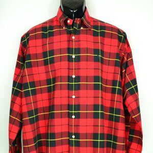 Polo Ralph Lauren Men's Size L Red & Black Plaid Long Sleeve Flannel Shirt